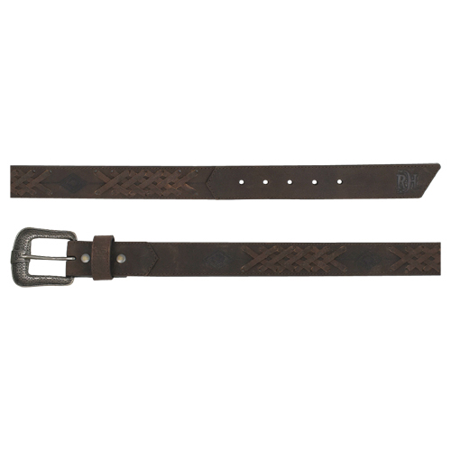 [24169BE17] RED DIRT HAT CO MENS BELT BROWN W/LACED LEATHER DETAILS