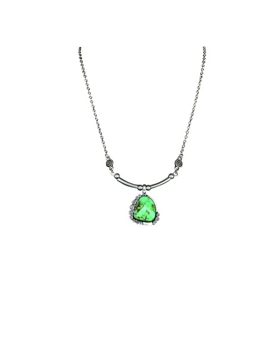 [2422020286] JUSTIN LADIES NECKLACE TURQUOISE COLORED STONE PENDANT W/SWIRLS