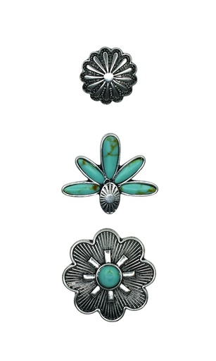 [2422021222] JUSTIN HAT PIN 3 PACK FAUX TURQ AGAVE 