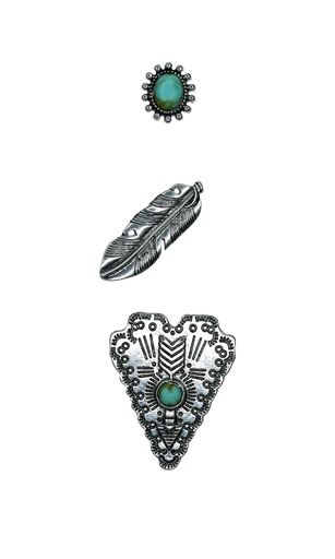 [2422021224] JUSTIN HAT PIN 3 PACK FEATHER