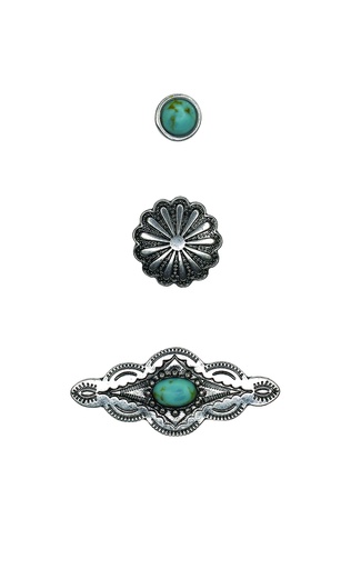 [2422021226] JUSTIN HAT PIN 3 PACK SCALLOPED CONCHO