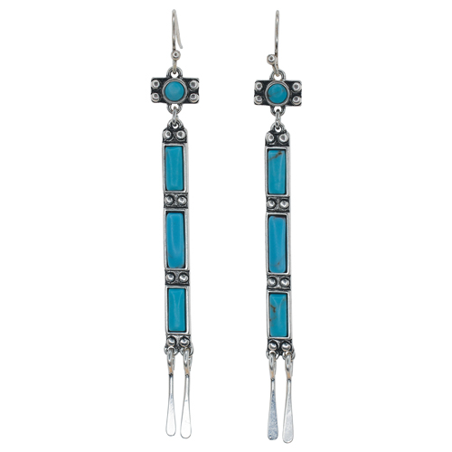 [2510010631] JUSTIN LADIES EARRINGS VERTICAL BAR WITH STONES