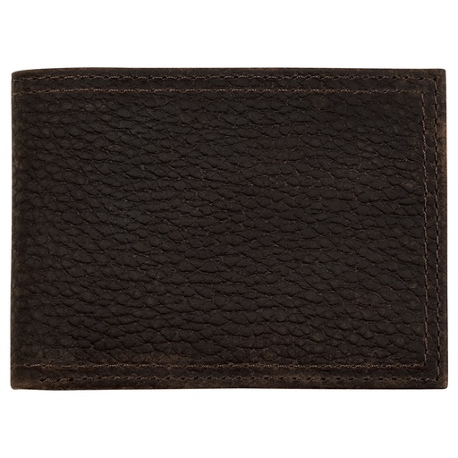 [2512391615] JUSTIN MENS GENUINE LEATHER BIFOLD WALLET OILED BROWN TEXTURED LEATHER