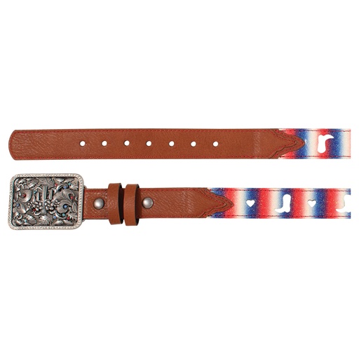 [2510370256] CATCHFLY GIRLS BELT GRADIENT SHIMMER W/HEART AND BOOT CUTOUTS