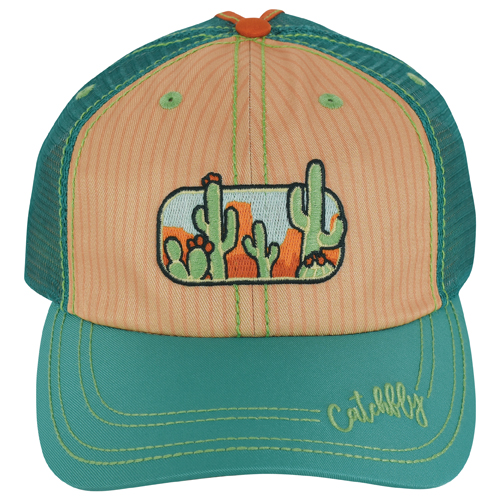 [2510380306] CATCHFLY LADIES BASEBALL CAP EMBROIDERED SAGUARO