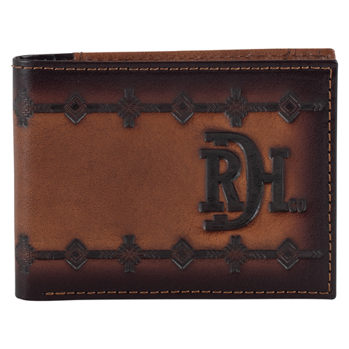 [2510138819] RED DIRT HAT CO BIFOLD WALLET BURNISHED W/ AZTEC PATTERN