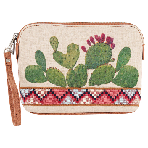 [2510115264] CATCHFLY LADIES COSMETIC POUCH PRICKLY PEAR CACTUS