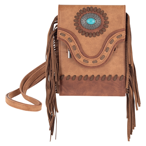 [2510199542] JUSTIN LADIES SADDLE POUCH W/CONCHO AND BUCK STITCH