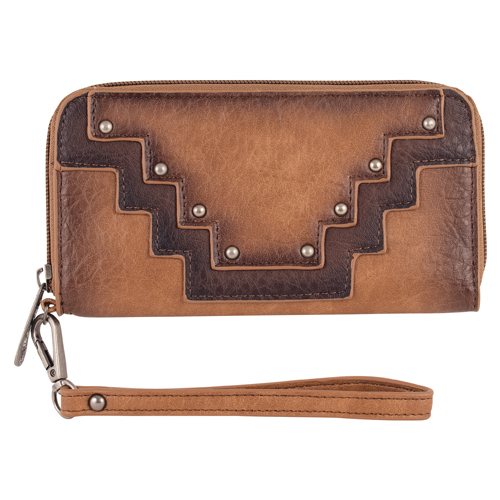[2510202151] JUSTIN LADIES WALLET WITH OLD SILVER STUDS