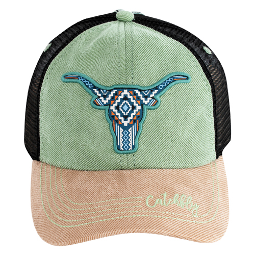[2520750305] CATCHFLY LADIES BASEBALL CAP SOUTHWESTERN STEER