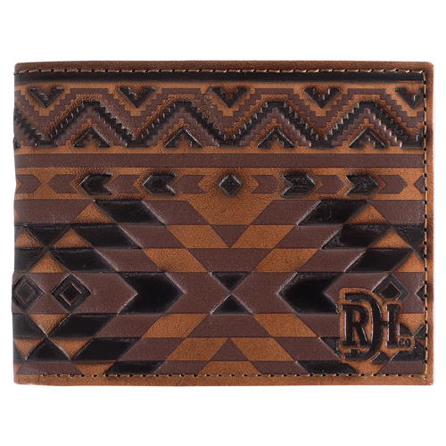 [2520638814] RED DIRT HAT CO BIFOLD WALLET BROWN SOUTHWESTERN DESIGN