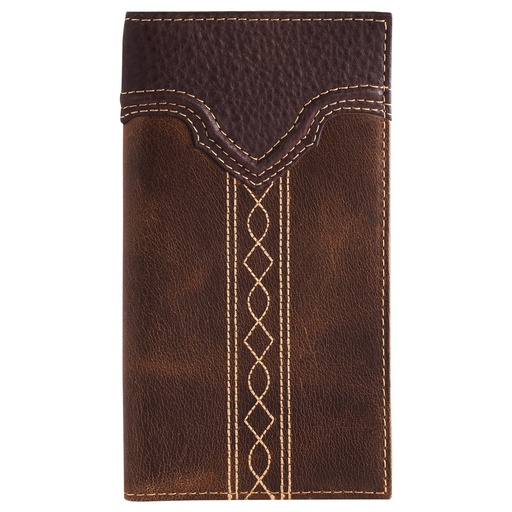 [2520575664] JUSTIN MENS GENUINE LEATHER RODEO WALLET YOKE WITH STITCHING