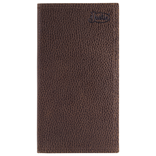 [2610495665] JUSTIN MENS GENUINE LEATHER RODEO WALLET BROWN MESHTRO 