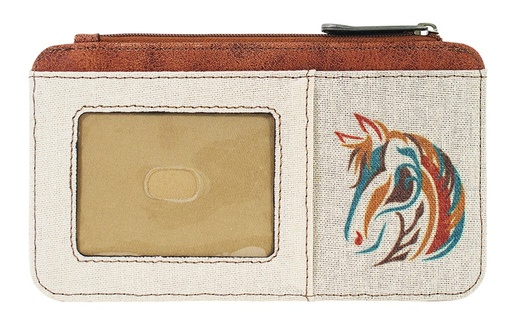 [2521495022] JUSTIN LADIES CARD ORGANIZER CANVAS W/HORSE HEAD