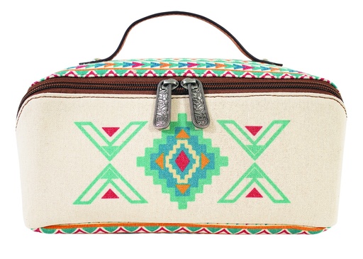[2521499473] JUSTIN LADIES COSMETIC CASE MULTICOLORED SOUTHWESTERN DESIGN