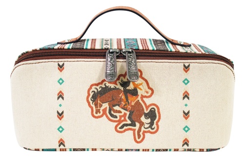 [2521499474] JUSTIN LADIES COSMETIC CASE BRONCO WITH COWGIRL