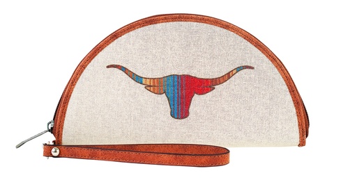 [2521491105] JUSTIN LADIES SEMICIRCLE WALLET STRIPED LONGHORN