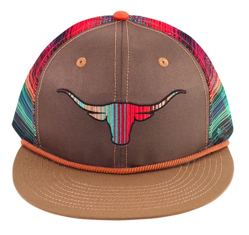 [2520721728] CATCHFLY LADIES FLAT BILL CAP EMBROIDERED STEER HEAD