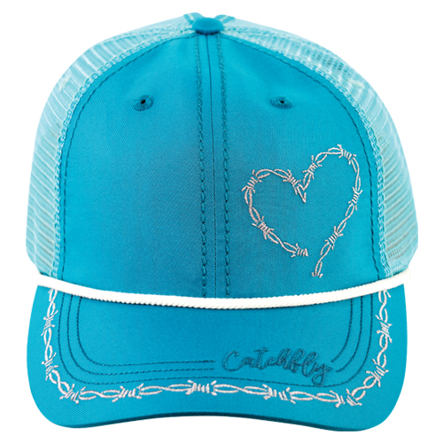 [2610020302] CATCHFLY LADIES BASEBALL CAP BARBED WIRE HEART