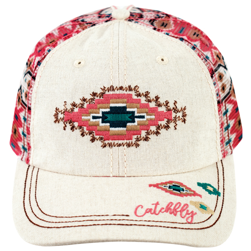 [2610070302] CATCHFLY LADIES BASEBALL CAP SOUTHWESTERN EMBROIDERED DESIGN