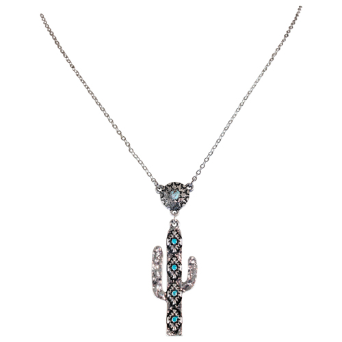 [26105NJ1] JUSTIN LADIES NECKLACE SAGUARO PENDANT