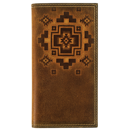 [2610168761] RED DIRT HAT CO MENS RODEO WALLET TAN SOUTHWESTERN SQUARE CROSS