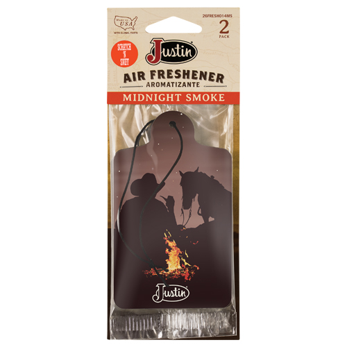 [26FRESH014MS] JUSTIN AIR FRESHENER MIDNIGHT SMOKE-2/PK