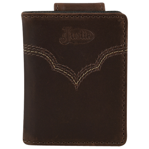 [21990565W4] JUSTIN CARD WALLET STITCHED YOKE