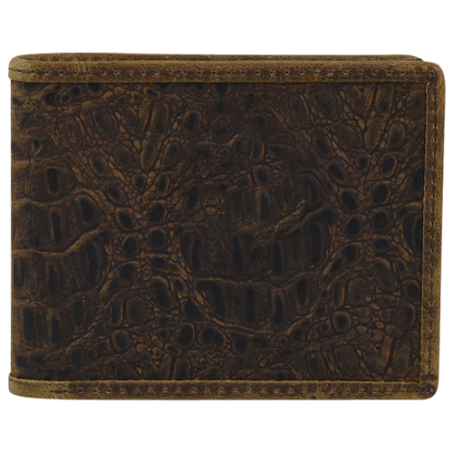 [22100138W4] TONY LAMA LG BIFOLD WALLET  DK BROWN HORNBACK EMBOSS