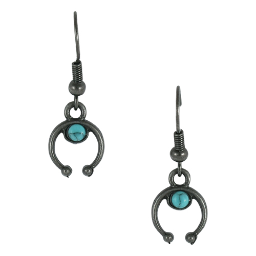 [22121EJ1] JUSTIN EARRINGS NAJA CHARM W/FAUX TURQUOISE