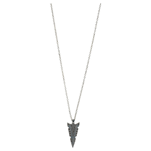 [22167NJ1] JUSTIN NECKLACE SILVER ARROWHEAD 