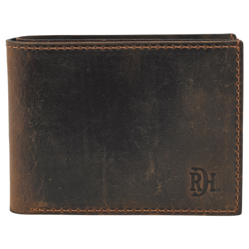 [22228881W2] RED DIRT HAT CO MENS BIFOLD WALLET, OILED FINISH
