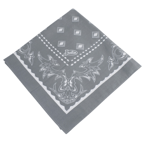 [1836553] JUSTIN BANDANA GREY 1 DOZ SM