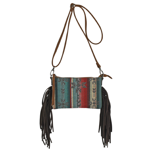 [23104723SER] JUSTIN LADIES JACQUARD SMALL CROSSBODY BLUE