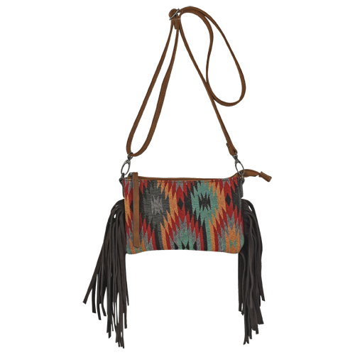 [23104723AZT] JUSTIN LADIES JACQUARD SMALL CROSSBODY RED