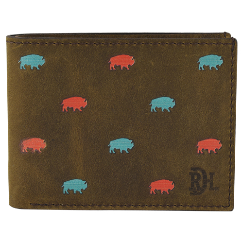 [23111881W2] RED DIRT HAT CO BIFOLD WALLET BISON PATTERN