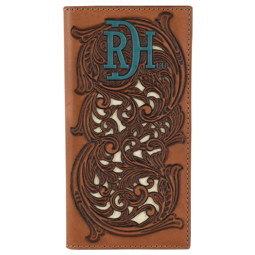 [23111876W3] RED DIRT HAT CO RODEO WALLET TOOLED W/IVORY UNDERLAY