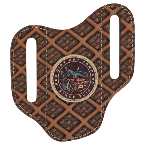 [23111882K9] RED DIRT HAT CO PANCAKE KNIFE SHEATH DESERT SCENE LOGO PATCH