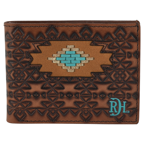 [23111881W10] RED DIRT HAT CO BIFOLD WALLET LACED SOUTHWEST MEDALLION