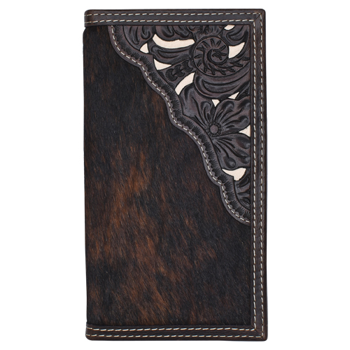 [23141566W4] TONY LAMA RODEO BRINDLE  HAIR ON W/ TOOLED YOKE AND IVORY UNDERLAY