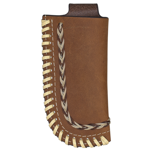 [23205537K4] JUSTIN MENS KNIFE SHEATH GENUINE LEATHER W/ WHIP STITCH