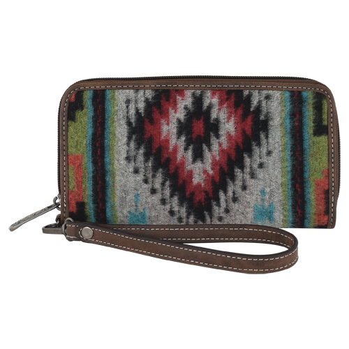 [23123215W] JUSTIN LADIES WALLET SOUTHWESTERN BLANKET W/ TOOLING
