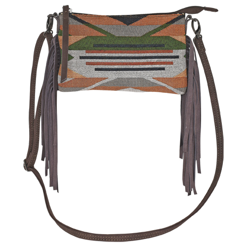 [23128723GRN] JUSTIN SMALL CROSSBODY SOUTHWEST JACQUARD DESERT TONES